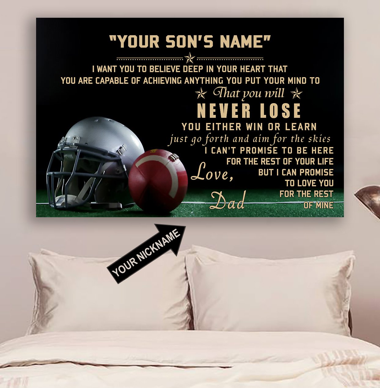 American Football Poster - To My Son - Custom