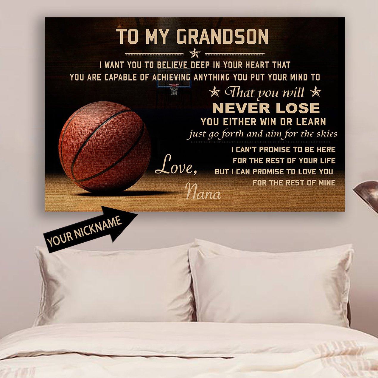 Basketball Poster - To My Grandson - Custom