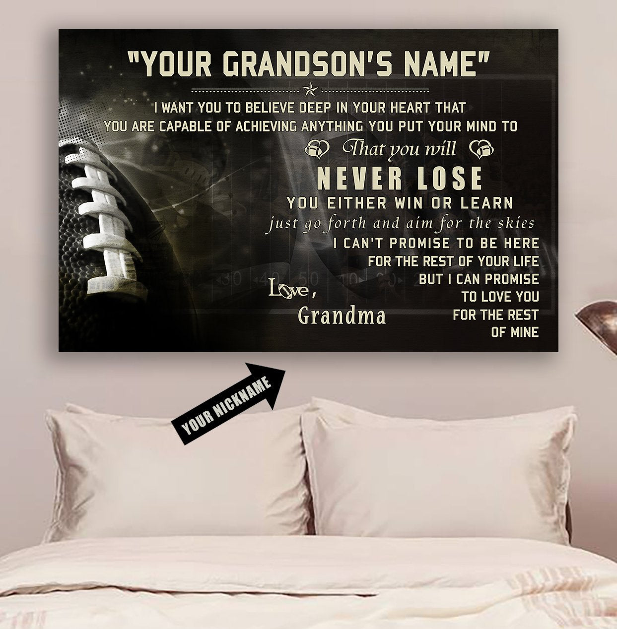 American Poster - To Grandson - Custom