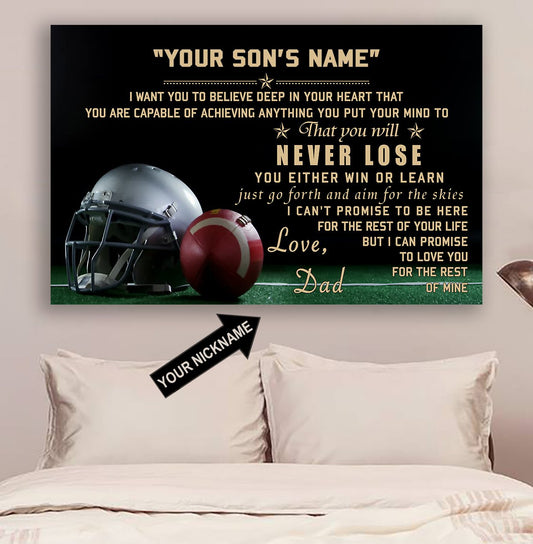 American Football Poster - To My Son - Custom