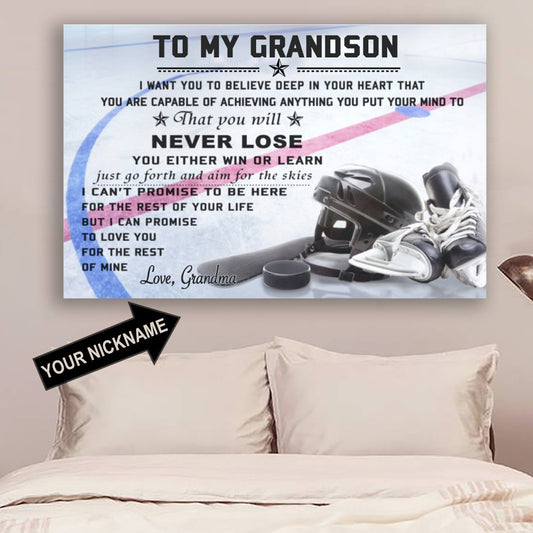 Hockey Poster - To Grandson - Custom Lhd