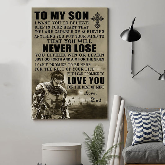 Lda Knight Templar Poster - Dad To Son - Never Lose