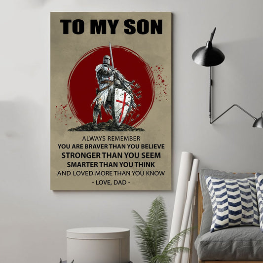 Knight Templar Poster - Dad To Son - You Are Braver