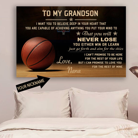 Basketball Poster - To My Grandson - Custom