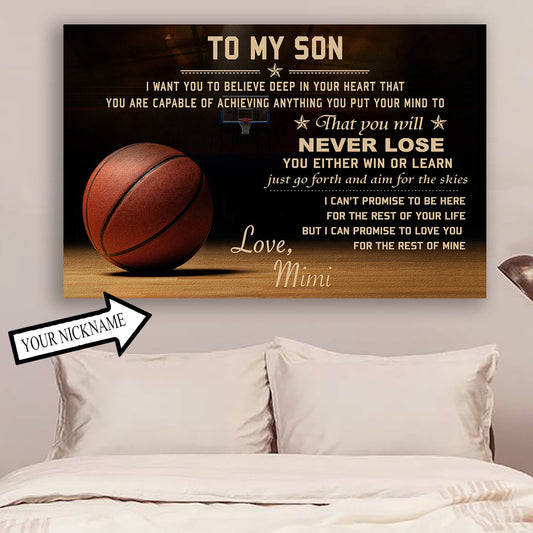 Basketball Poster - To My Son - Custom