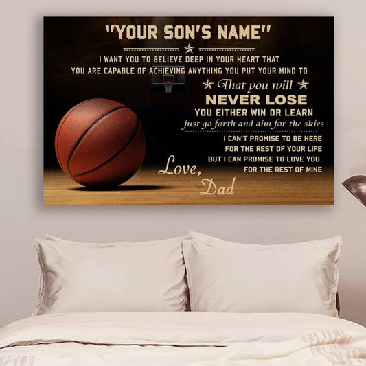 Basketball Poster - To My Son - Never Lose Custom