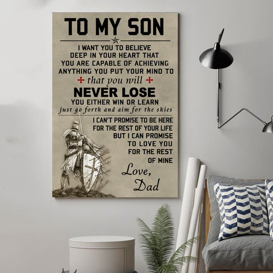 Knight Templar Poster - To My Son