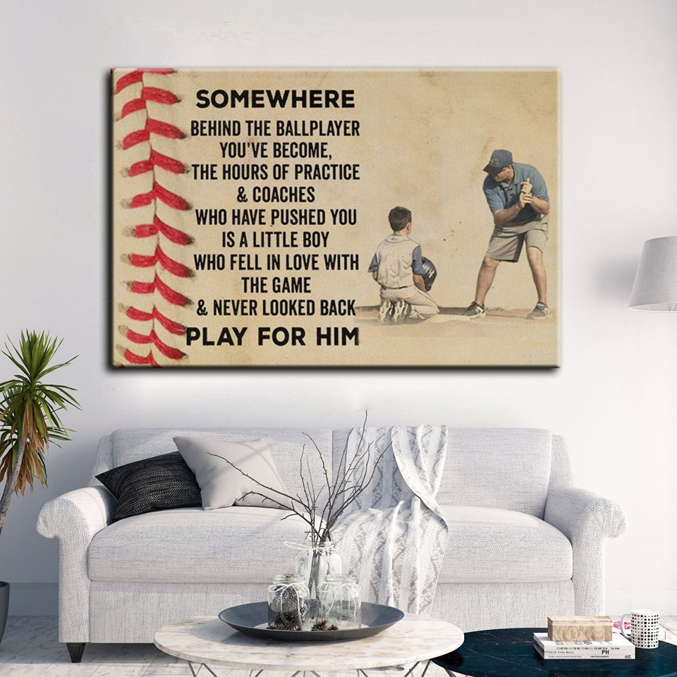 Lhd Baseball Poster - Dad To Son - Somewhere Behind The Ballplayer