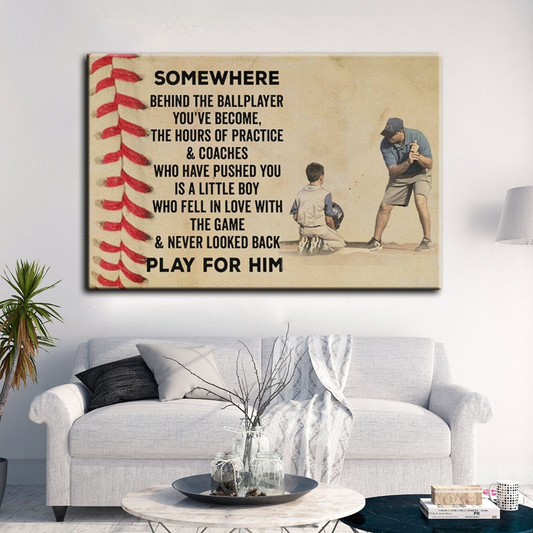Lhd Baseball Poster - Dad To Son - Somewhere Behind The Ballplayer