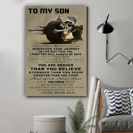 Biker Poster - To My Son - You Are Braver