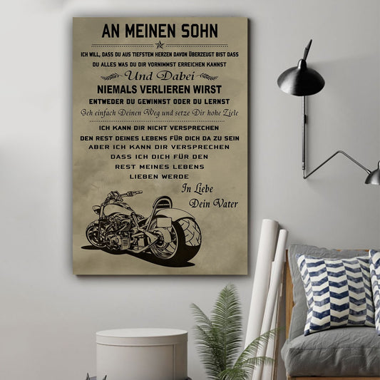 Lvl Biker Poster - Dad To Son - Never Lose Ger