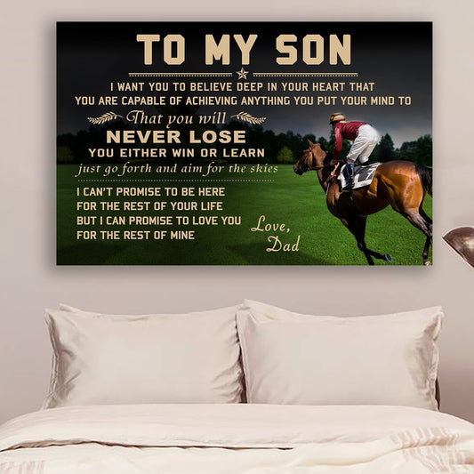 Lhd Horse Poster - Dad To Son - Never Lose