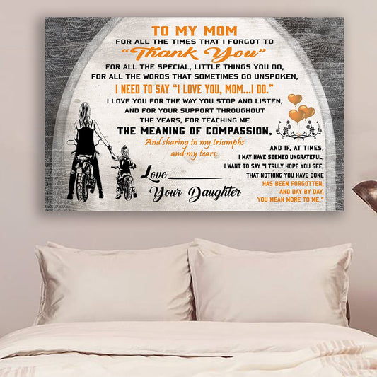 Lvl Biker Poster - To My Mom - Thank You