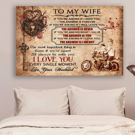 Biker Poster - To My Wife - I Love You