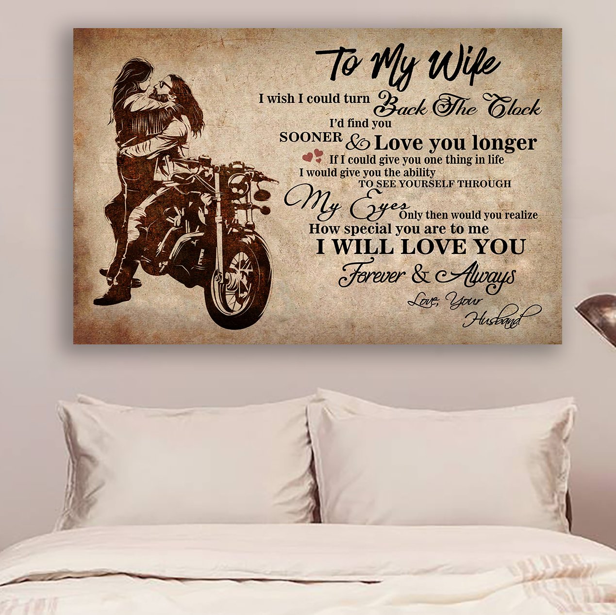 Lvl Biker Poster - To My Wife - I Wish I Could Turn