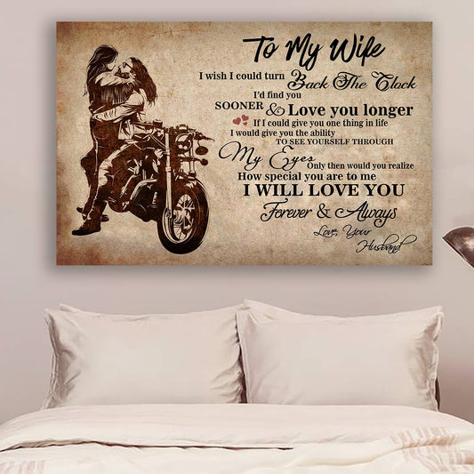 Lvl Biker Poster - To My Wife - I Wish I Could Turn