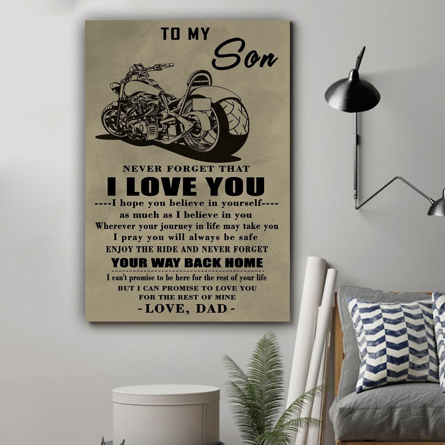 Lvl Biker Poster - Dad To Son - Your Way Back Home