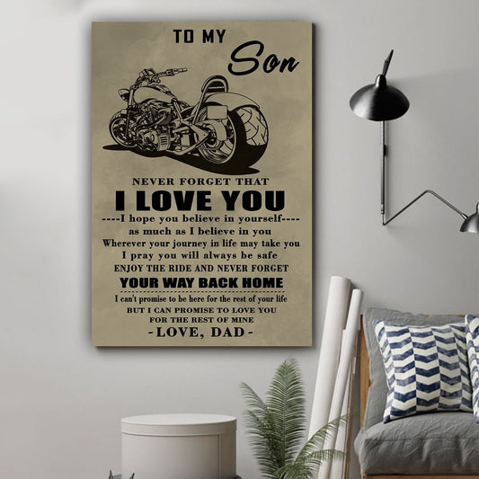 Lvl Biker Poster - Dad To Son - Your Way Back Home