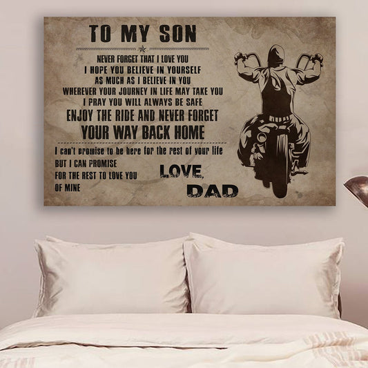 Lvl Biker Poster - To My Son - Your Way Back Home