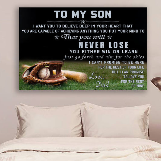 Baseball Poster - To My Son - Love Dad