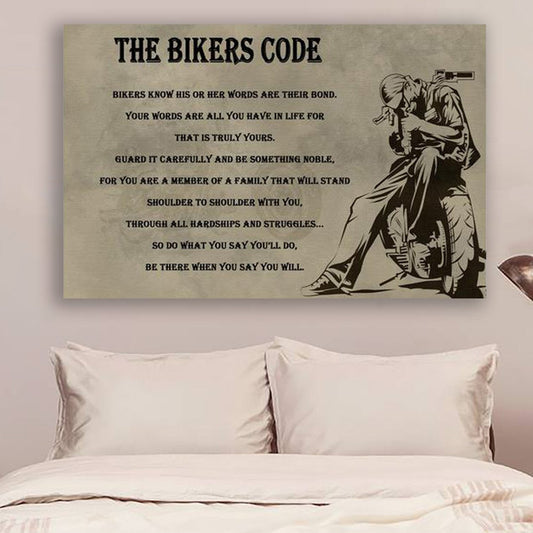 Biker Poster - The Bikers Code