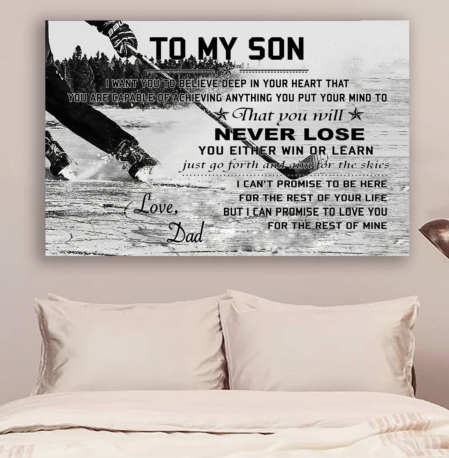 Lhd Hockey Poster - Dad To Son - Never Lose