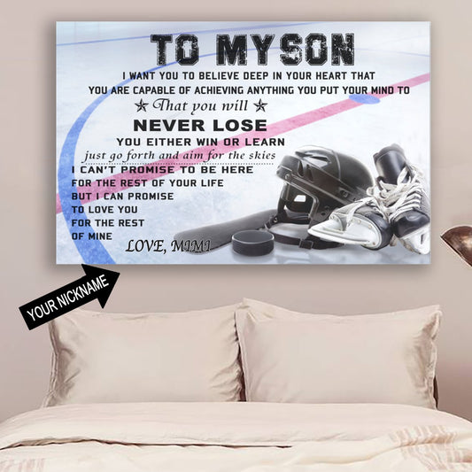Hockey Poster - To My Son - Custom Lda