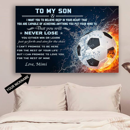 Football Poster - To My Son - Custom Lhd